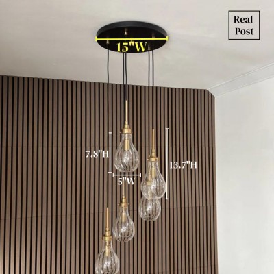 Niklas Contemporary Cluster Teardrop Glass Chandelier Niklas Contemporary Cluster Teardrop Glass Chandelier