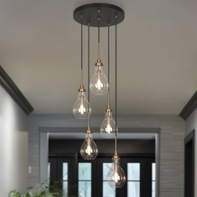 Niklas Contemporary Cluster Teardrop Glass Chandelier Niklas Contemporary Cluster Teardrop Glass Chandelier