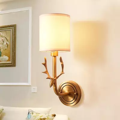 Akshara Farmhouse Brass Deer Head Wall Light Akshara Farmhouse Brass Deer Head Wall Light