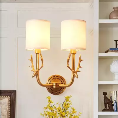 Akshara Farmhouse Brass Deer Head Wall Light Akshara Farmhouse Brass Deer Head Wall Light