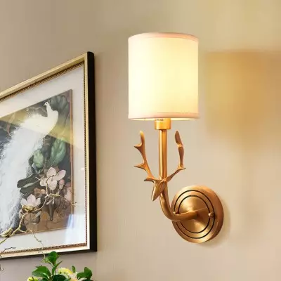Akshara Farmhouse Brass Deer Head Wall Light Akshara Farmhouse Brass Deer Head Wall Light
