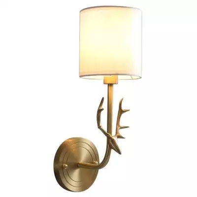 Akshara Farmhouse Brass Deer Head Wall Light Akshara Farmhouse Brass Deer Head Wall Light