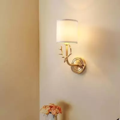 Akshara Farmhouse Brass Deer Head Wall Light Akshara Farmhouse Brass Deer Head Wall Light