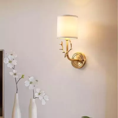 Akshara Farmhouse Brass Deer Head Wall Light Akshara Farmhouse Brass Deer Head Wall Light