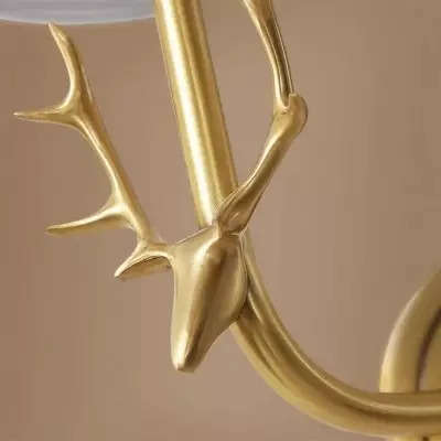 Akshara Farmhouse Brass Deer Head Wall Light Akshara Farmhouse Brass Deer Head Wall Light