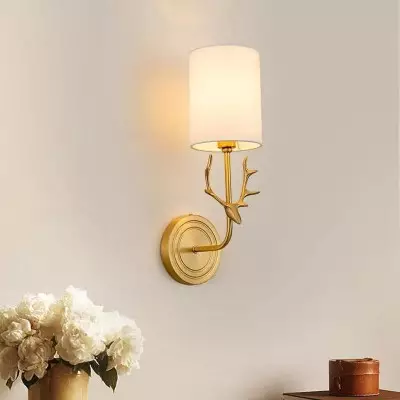 Akshara Farmhouse Brass Deer Head Wall Light Akshara Farmhouse Brass Deer Head Wall Light