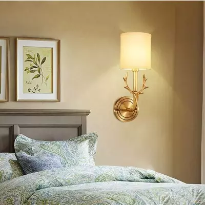 Akshara Farmhouse Brass Deer Head Wall Light Akshara Farmhouse Brass Deer Head Wall Light