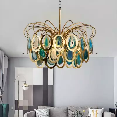 Nia Luxury Slice Agate Chandelier Nia Luxury Slice Agate Chandelier