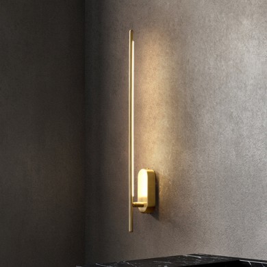 Schmidt Minimalist Gold LED Iron Linear Sconce