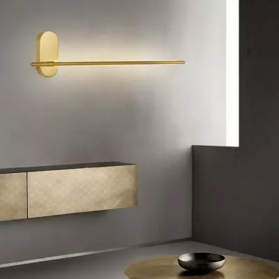 Schmidt Minimalist Gold LED Iron Linear Sconce Schmidt Minimalist Gold LED Iron Linear Sconce