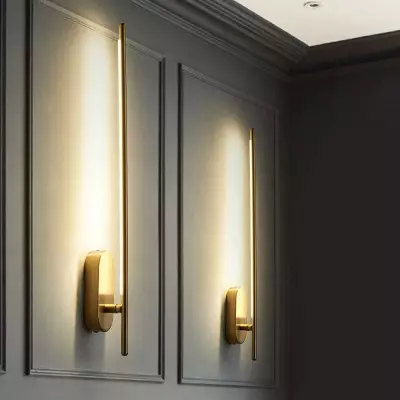 Schmidt Minimalist Gold LED Iron Linear Sconce Schmidt Minimalist Gold LED Iron Linear Sconce