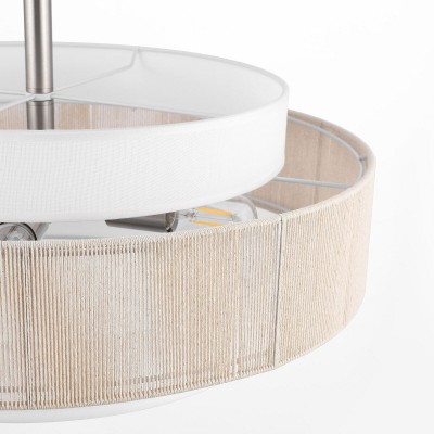 Tim Scandinavian Tiered Fabric Drum Chandelier Tim Scandinavian Tiered Fabric Drum Chandelier