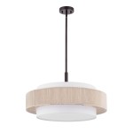 Tim Scandinavian Tiered Fabric Drum Chandelier