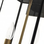 Lindsay Farmhouse Black And Brass Outdoor Lantern Wall Light