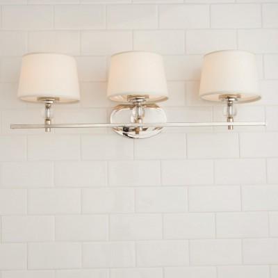 Remi Rustic 3-Light White Fabric Sconce Remi Rustic 3-Light White Fabric Sconce
