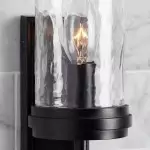 Ira Farmhouse Cylinder Hammered Glass Sconce