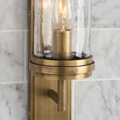 Ira Farmhouse Cylinder Hammered Glass Sconce Ira Farmhouse Cylinder Hammered Glass Sconce