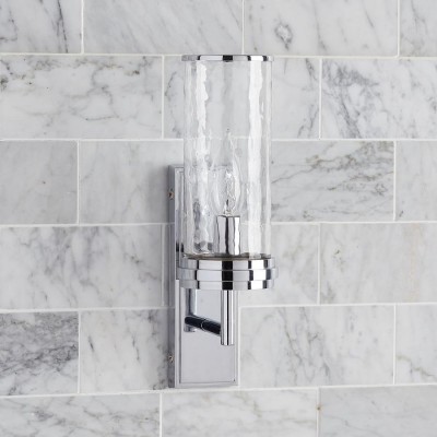 Ira Farmhouse Cylinder Hammered Glass Sconce Ira Farmhouse Cylinder Hammered Glass Sconce