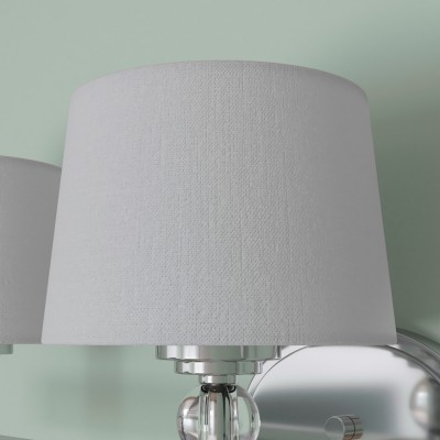 Remi Rustic 3-Light White Fabric Sconce Remi Rustic 3-Light White Fabric Sconce