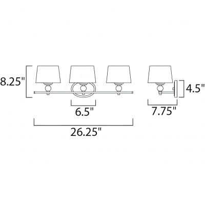 Remi Rustic 3-Light White Fabric Sconce Remi Rustic 3-Light White Fabric Sconce