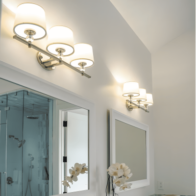 Remi Rustic 3-Light White Fabric Sconce Remi Rustic 3-Light White Fabric Sconce