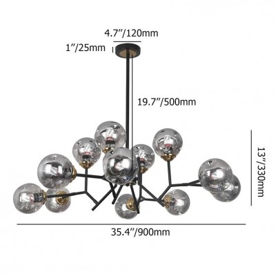 Breckett Modern Smoky Gray Glass Sputnik Chandelier Breckett Modern Smoky Gray Glass Sputnik Chandelier