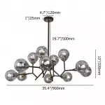 Breckett Modern Smoky Gray Glass Sputnik Chandelier