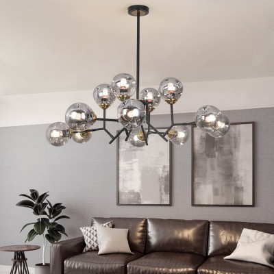 Breckett Modern Smoky Gray Glass Sputnik Chandelier Breckett Modern Smoky Gray Glass Sputnik Chandelier