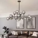 Breckett Modern Smoky Gray Glass Sputnik Chandelier