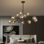 Breckett Modern Smoky Gray Glass Sputnik Chandelier