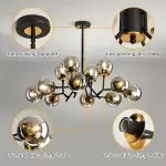 Breckett Modern Smoky Gray Glass Sputnik Chandelier