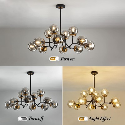 Breckett Modern Smoky Gray Glass Sputnik Chandelier Breckett Modern Smoky Gray Glass Sputnik Chandelier