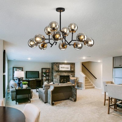 Breckett Modern Smoky Gray Glass Sputnik Chandelier Breckett Modern Smoky Gray Glass Sputnik Chandelier