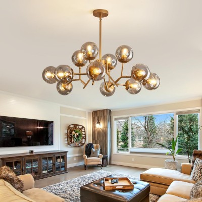 Breckett Modern Smoky Gray Glass Sputnik Chandelier Breckett Modern Smoky Gray Glass Sputnik Chandelier