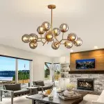 Breckett Modern Smoky Gray Glass Sputnik Chandelier