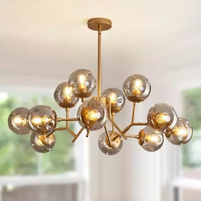 Breckett Modern Smoky Gray Glass Sputnik Chandelier Breckett Modern Smoky Gray Glass Sputnik Chandelier