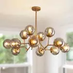 Breckett Modern Smoky Gray Glass Sputnik Chandelier
