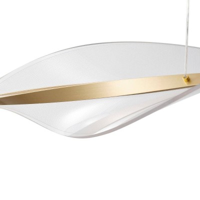 Delfino Nordic Gold Wave Led Acrylic Linear Chandelier Delfino Nordic Gold Wave Led Acrylic Linear Chandelier