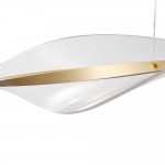 Delfino Nordic Gold Wave Led Acrylic Linear Chandelier