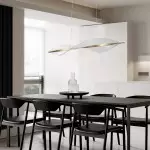 Delfino Nordic Gold Wave Led Acrylic Linear Chandelier