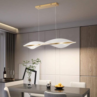 Delfino Nordic Gold Wave Led Acrylic Linear Chandelier Delfino Nordic Gold Wave Led Acrylic Linear Chandelier
