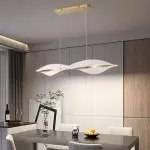 Delfino Nordic Gold Wave Led Acrylic Linear Chandelier