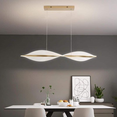 Delfino Nordic Gold Wave Led Acrylic Linear Chandelier Delfino Nordic Gold Wave Led Acrylic Linear Chandelier