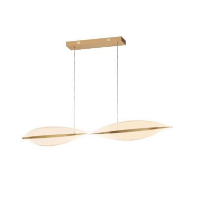 Delfino Nordic Gold Wave Led Acrylic Linear Chandelier Delfino Nordic Gold Wave Led Acrylic Linear Chandelier