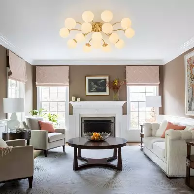 Anwen Mid Century Glass Brass Sputnik Bubble Chandelier