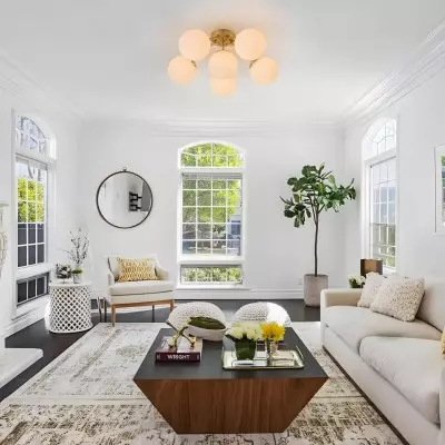 Anwen Mid Century Glass Brass Sputnik Bubble Chandelier