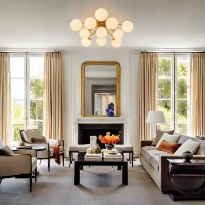 Anwen Mid Century Glass Brass Sputnik Bubble Chandelier