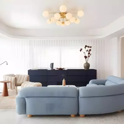 Anwen Mid Century Glass Brass Sputnik Bubble Chandelier