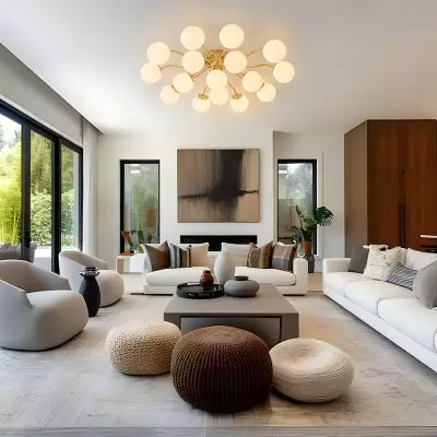 Anwen Mid Century Glass Brass Sputnik Bubble Chandelier