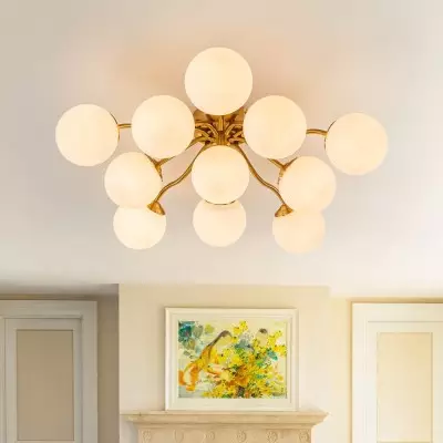 Anwen Mid Century Glass Brass Sputnik Bubble Chandelier Anwen Mid Century Glass Brass Sputnik Bubble Chandelier